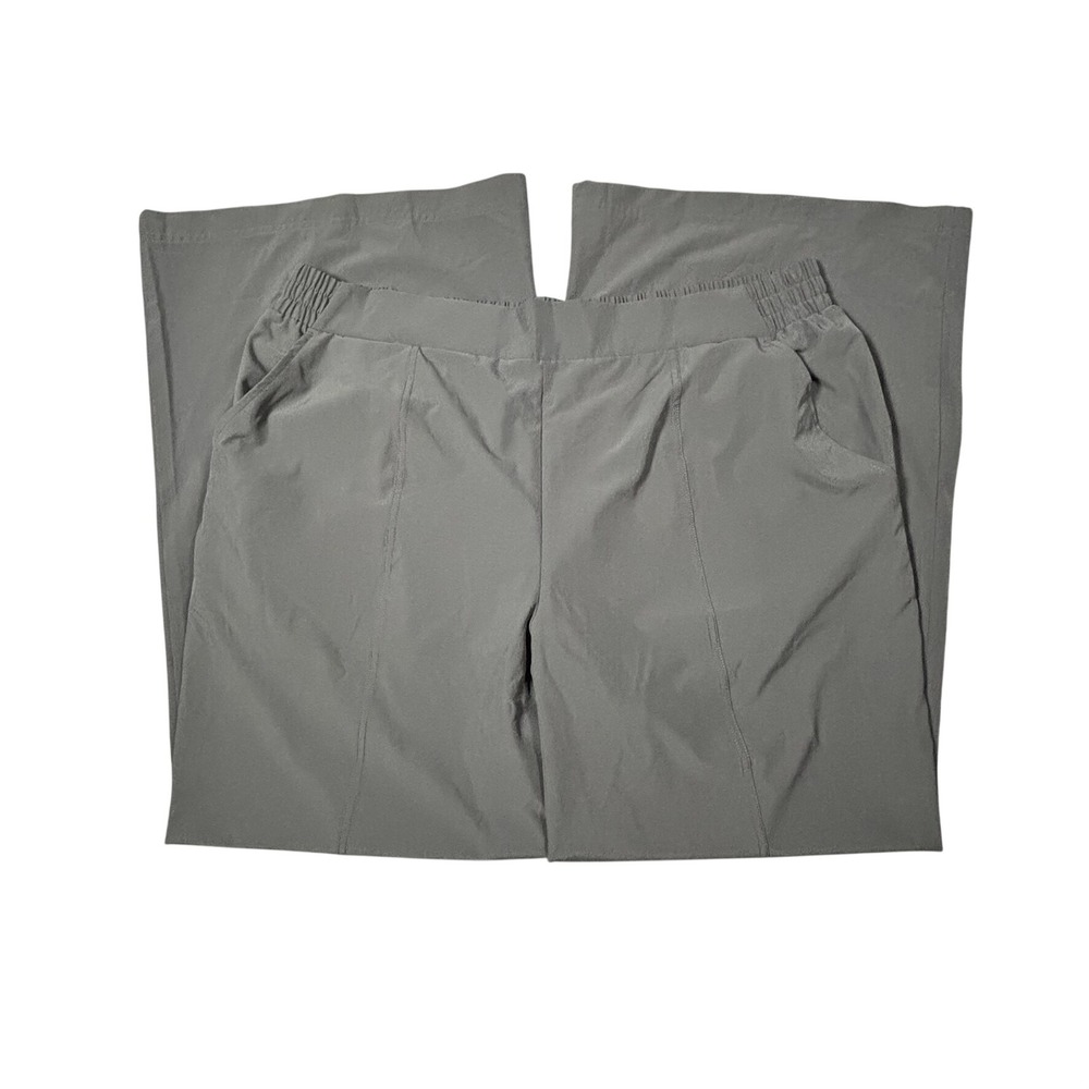 Fabletics Charcoal Grey Wide‎ Leg Pants Elastic Waist Pockets XL